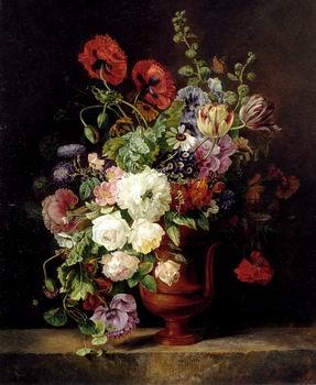  Floral, beautiful classical still life of flowers.078